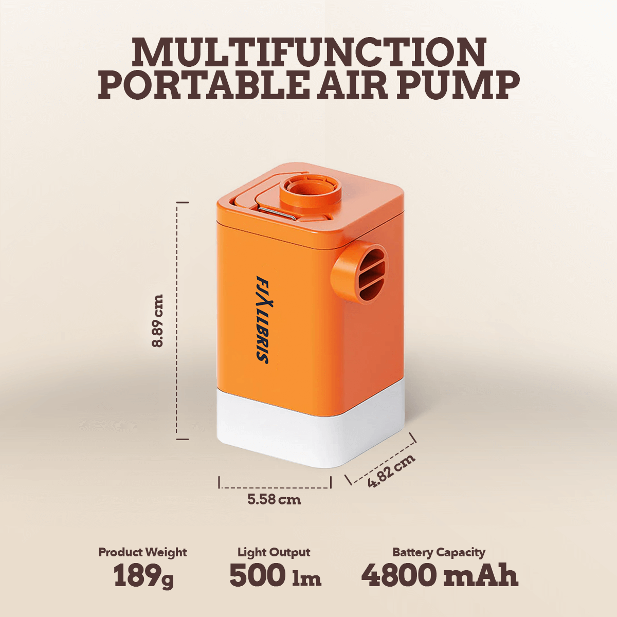 Mini luftpumpe USB-C genopladelig
