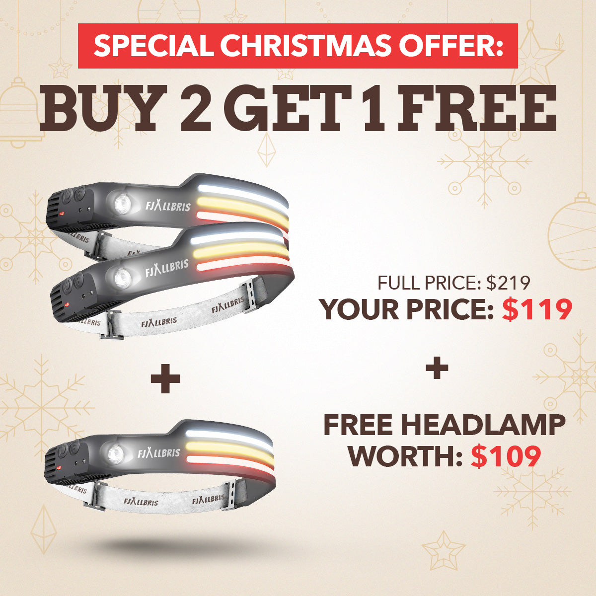 Fjällbris 1000lm LED 230° Forlygte PRO 2.0